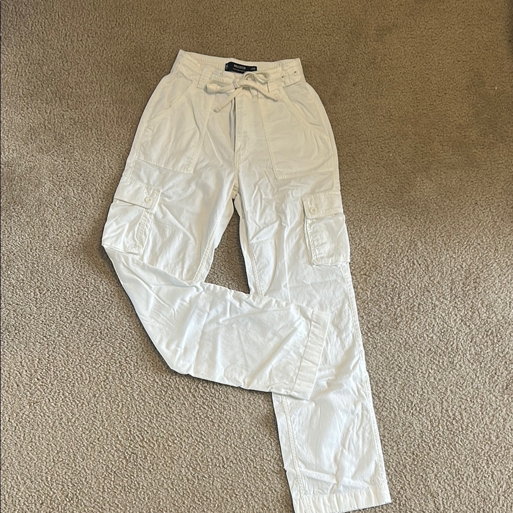 Hollister White Cargo Pants
